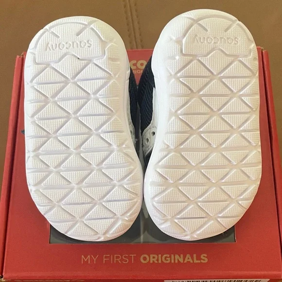 Saucony Baby Jazz Crib Sneakers - Navy and White - Picture 4 of 7